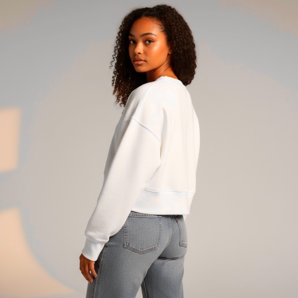 Wild Fable Ivory Cropped Pullover Sweater Size S off white - Picture 2 of 5
